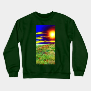 Red Poppy Field Crewneck Sweatshirt